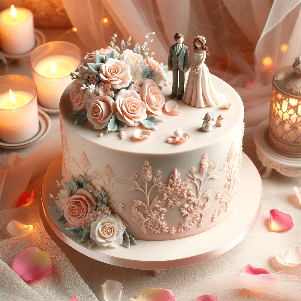 کیک عروس و داماد برای ولنتاین